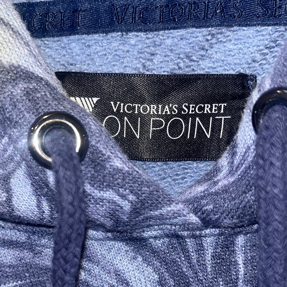 Victoria's Secret Blue Marble Long Sleeve Hood  Sweatshirt Women’s Size L  NWOT - Picture 5 of 10